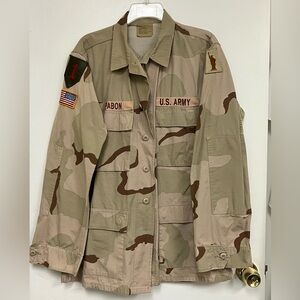 Vintage US ARMY 3 Color Desert Camouflage Combat Pattern Uniform Coat Jacket
